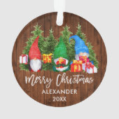 ブラシスクリプトクリスマスウッドウォーターカラー格言 オーナメント (裏面)