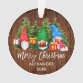 ブラシスクリプトクリスマスウッドウォーターカラー格言 オーナメント (正面)