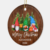 ブラシスクリプトクリスマスウッドウォーターカラー格言 セラミックオーナメント (左)