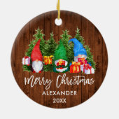 ブラシスクリプトクリスマスウッドウォーターカラー格言 セラミックオーナメント (裏面)