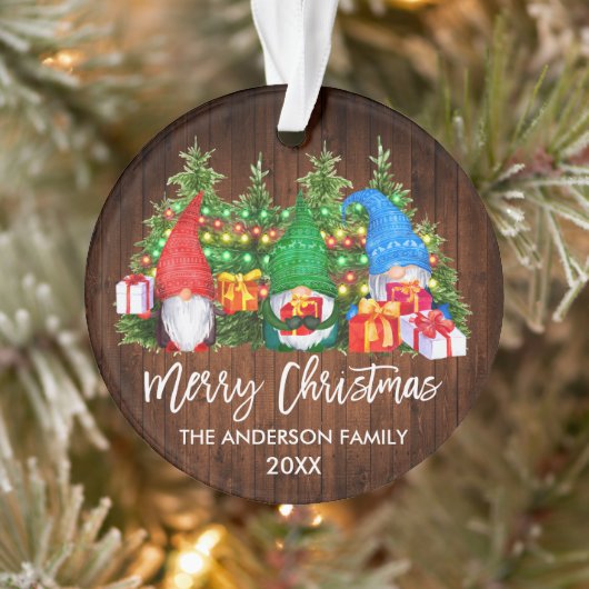 ブラシスクリプトクリスマスウッドライト格言 オーナメント (ツリー)