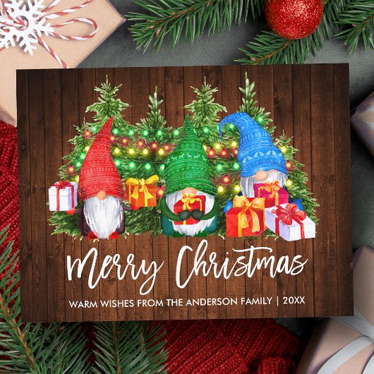 ブラシスクリプトクリスマスウッドライト格言 ポストカード