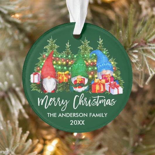 ブラシスクリプトクリスマスライトウォーターカラー格言 オーナメント (ツリー)