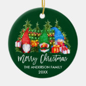 ブラシスクリプトクリスマスライトウォーターカラー格言 セラミックオーナメント (正面)