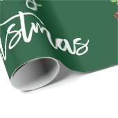 ブラシスクリプトクリスマスヴィンテージトラックグリーン ラッピングペーパー (ロールコーナー)