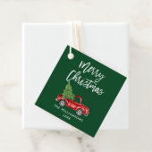 ブラシスクリプトクリスマスヴィンテージレッドトラックグリーン フェイバータグ (インサイチュ)