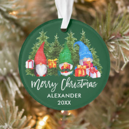 ブラシスクリプトクリスマス水彩格言緑 オーナメント