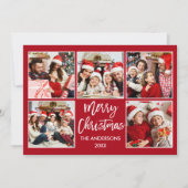 ブラシスクリプトクリスマス5フォトレッド シーズンカード (正面)