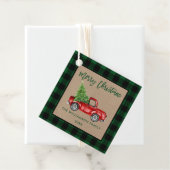 ブラシスクリプトグリーンプレイドクラフトクリスマストラック フェイバータグ (インサイチュ)