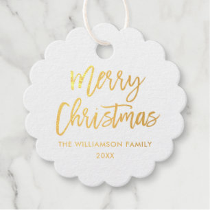 ブラシスクリプトゴールドフォイルメリークリスマス フェイバータグ