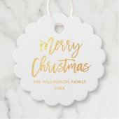 ブラシスクリプトゴールドフォイルメリークリスマス フェイバータグ (正面)