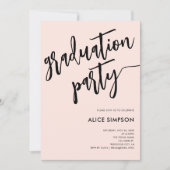 ブラシスクリプトシンプルフォト卒業パーティー 招待状 (正面)