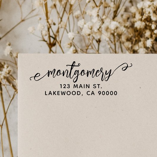 ブラシスクリプトスタイリッシュ差出人住所 セルフインキングスタンプ