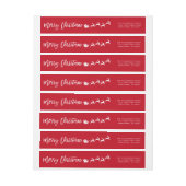 ブラシスクリプトスターサンタクリスマス差出人住所 ラップアラウンドラベル (シート)