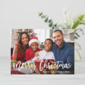ブラシスクリプトスターメリークリスマスファミリーフォト シーズンカード (スタンド正面)