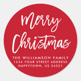 ブラシスクリプトスターメリークリスマス封筒用シール ラウンドシール