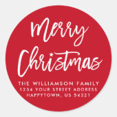 ブラシスクリプトスターメリークリスマス封筒用シール ラウンドシール (正面)