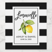 ブラシスクリプトストライプのリモンチェロのレモンラベル ワインラベル (シングルラベル)