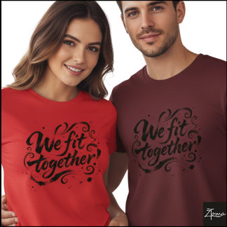 ブラシスクリプトスプラッターの「We Fit Together」デザイン Tシャツ