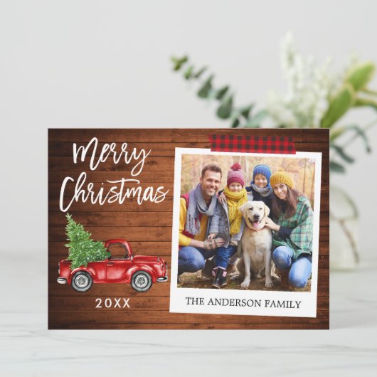 ブラシスクリプトトラックウッドクラフトテープインスタントフォト シーズンカード (スタンド正面)