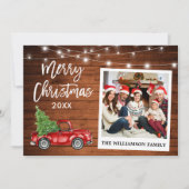ブラシスクリプトトラックウッドヴィンテージフォトクリスマス シーズンカード (正面)