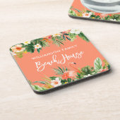 ブラシスクリプトトロピカルサンゴフローラビーチハウス コースター (左側)