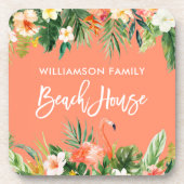 ブラシスクリプトトロピカルサンゴフローラビーチハウス コースター (正面)
