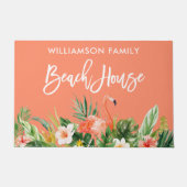 ブラシスクリプトトロピカルサンゴフローラビーチハウス ドアマット (正面)