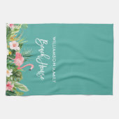 ブラシスクリプトトロピカルフローラビーチハウス キッチンタオル (横)