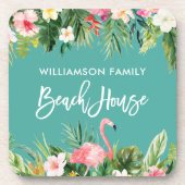 ブラシスクリプトトロピカルフローラファミリービーチハウス コースター (正面)