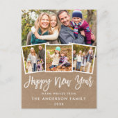 ブラシスクリプトハッピーニューイヤー4フォトクラフト ポストカード (正面)