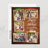 ブラシスクリプトハッピーホリデーズウッドクラフトテープ ポストカード (正面/裏面)