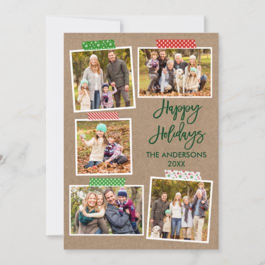 ブラシスクリプトハッピーホリデーズクラフトテープクラフト シーズンカード (正面)