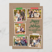 ブラシスクリプトハッピーホリデーズクラフトテープクラフト シーズンカード (正面/裏面)