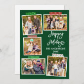 ブラシスクリプトハッピーホリデーズクラフトテープグリーン シーズンカード (正面/裏面)