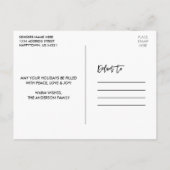 ブラシスクリプトハッピーホリデーズクラフトテープグリーン ポストカード (裏面)