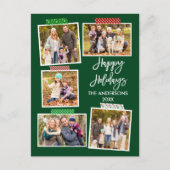 ブラシスクリプトハッピーホリデーズクラフトテープグリーン ポストカード (正面)