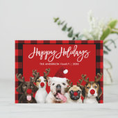 ブラシスクリプトハッピーホリデーズドッグズレッドプレイド シーズンカード (スタンド正面)