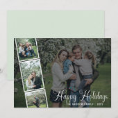 ブラシスクリプトハッピーホリデーズファミリー4フォトオーバーレイ シーズンカード (正面/裏面)