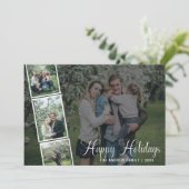 ブラシスクリプトハッピーホリデーズファミリー4フォトオーバーレイ シーズンカード (スタンド正面)