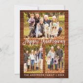 ブラシスクリプトハッピー感謝木材3枚 シーズンカード (正面)