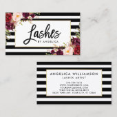 ブラシスクリプトバーガンディフローラのラッストライプのシュ 名刺 (正面/裏面)