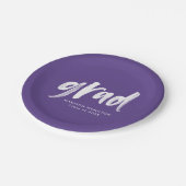 ブラシスクリプトパープル卒業 ペーパープレート (アングル)
