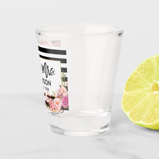 ブラシスクリプトピンクストライプののフローラ夫妻 ショットグラス (右)