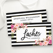 ブラシスクリプトピンクフローラの点滅ストライプの 名刺