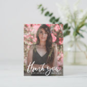 ブラシスクリプトフォトオーバーレイ卒業感謝していあなた ポストカード (スタンド正面)