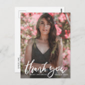 ブラシスクリプトフォトオーバーレイ卒業感謝していあなた ポストカード (正面/裏面)