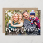 ブラシスクリプトフォトメリークリスマスカードクラフト 招待状 (正面/裏面)