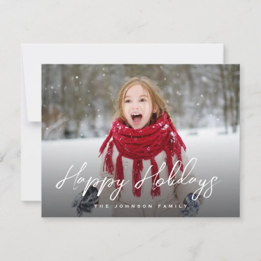 ブラシスクリプトフルフォトクリスマス シーズンカード (正面)