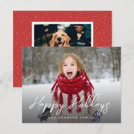 ブラシスクリプトフルフォトクリスマス シーズンカード